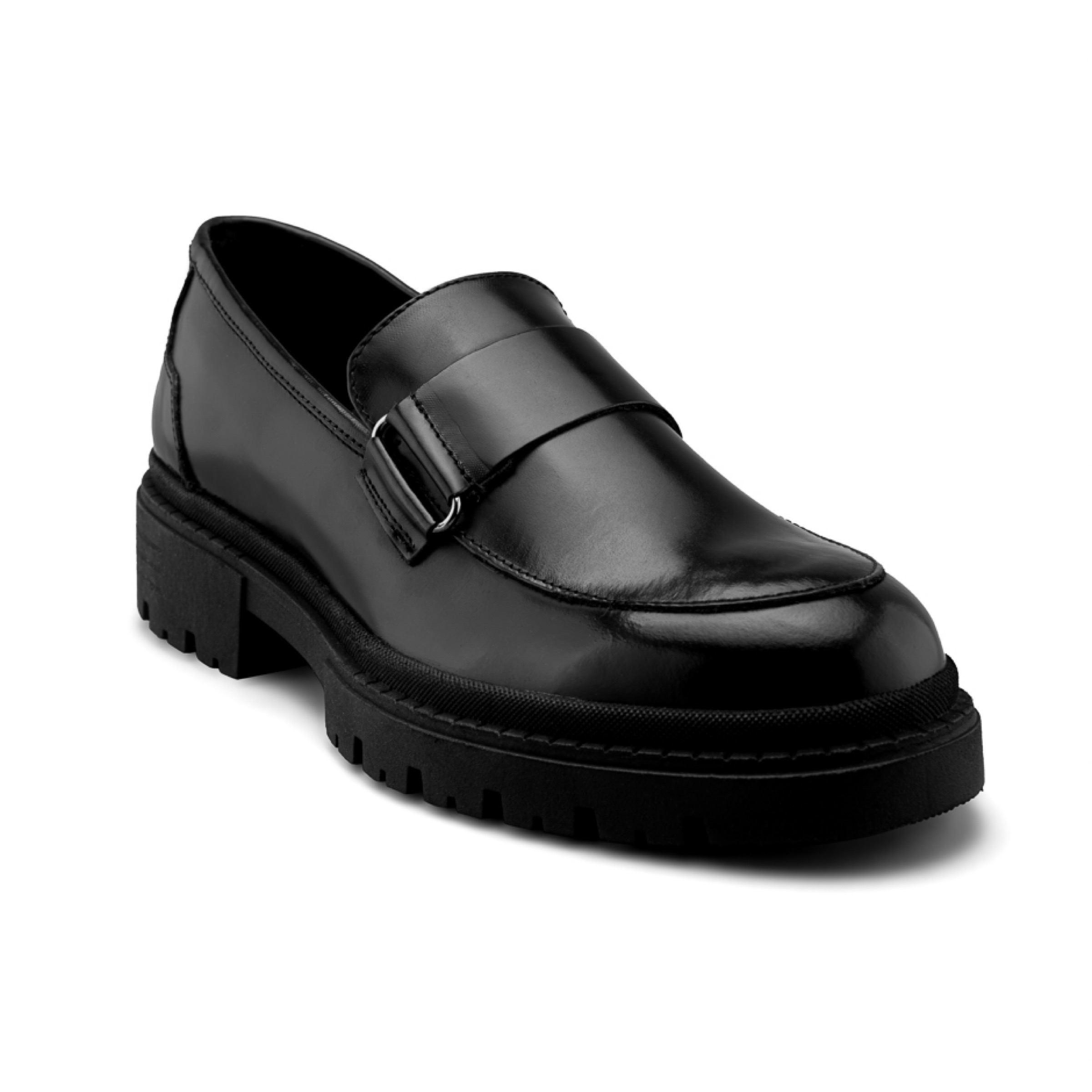 Zapato Loafer Negro para Hombre con Suela Chunky